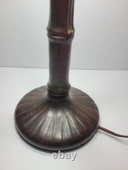 HANDEL Beautiful very large 29x 20 inches bamboo design table lamp ca 1915