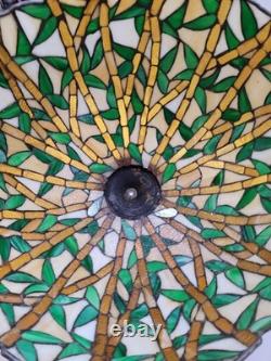 HANDEL Beautiful very large 29x 20 inches bamboo design table lamp ca 1915