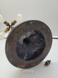 HANDEL Beautiful very large 29x 20 inches bamboo design table lamp ca 1915