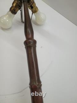 HANDEL Beautiful very large 29x 20 inches bamboo design table lamp ca 1915