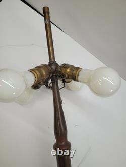 HANDEL Beautiful very large 29x 20 inches bamboo design table lamp ca 1915