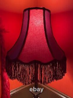 HANDMADE Victorian Lampshade Purple And Red Circus Fringe Vintage Lamp Shade