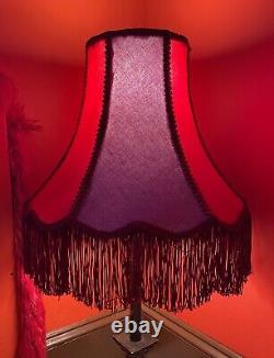 HANDMADE Victorian Lampshade Purple And Red Circus Fringe Vintage Lamp Shade