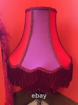 HANDMADE Victorian Lampshade Purple And Red Circus Fringe Vintage Lamp Shade