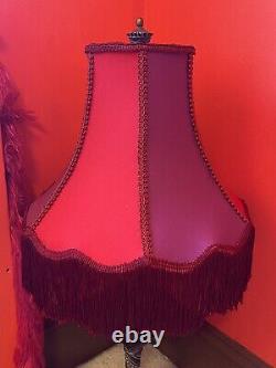 HANDMADE Victorian Lampshade Purple And Red Circus Fringe Vintage Lamp Shade