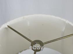 HANDMADE Vtg Lamp Shade Pleated Swirl Ruffle Ivory Pink Feminine Art Deco Style