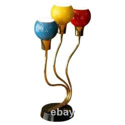 HYPER RARE! MID CENTURY MODERN LAUREL LAMP! BRASS 3 COLOR SHADES 50s 60s VTG MOD