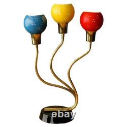 HYPER RARE! MID CENTURY MODERN LAUREL LAMP! BRASS 3 COLOR SHADES 50s 60s VTG MOD