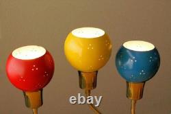 HYPER RARE! MID CENTURY MODERN LAUREL LAMP! BRASS 3 COLOR SHADES 50s 60s VTG MOD