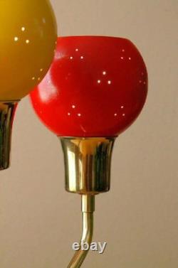 HYPER RARE! MID CENTURY MODERN LAUREL LAMP! BRASS 3 COLOR SHADES 50s 60s VTG MOD