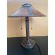 Halo Bronze Desk Table Accent Lamp Withmission Style 14 Mica Shade Vintage 1999