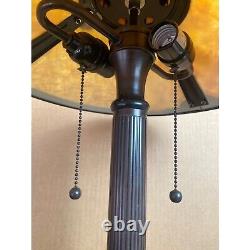 Halo Bronze Desk Table Accent Lamp withMission Style 14 Mica Shade Vintage 1999