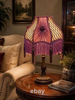 Handmade Victorian Fringe Lampshade Elegant Vintage Fabric Design