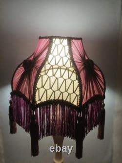 Handmade Victorian Fringe Lampshade Elegant Vintage Fabric Design