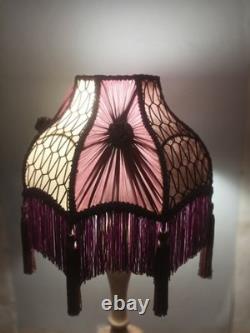 Handmade Victorian Fringe Lampshade Elegant Vintage Fabric Design