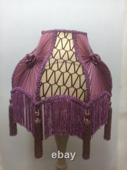 Handmade Victorian Fringe Lampshade Elegant Vintage Fabric Design