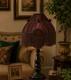Handmade Victorian Lampshade Burgundy Fabric Fringe Vintage Table Lamp Shade
