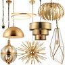 Hanging Ceiling Pendant Lights -antique Brass & Gold Effect- Modern Indoor Lamps