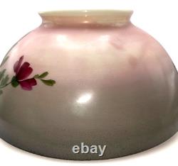 Hanging Oil Kerosene Lamp Shade Pansy Motif Opal Glass for 14 Fitter Antique