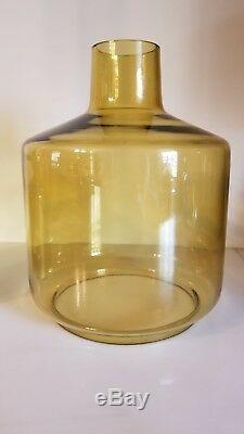 Hans Agne Jakobsson L/47 Oil Lamp Brass Amber Glass Shade Mid Century Modern VTG