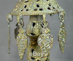 Heavy 4.6kg 20Ht Brass Lamp Shade Stand Superb Detail Old Vintage Collectible