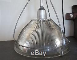 L@@k! Rare Ca 1940 Vintage Hibay Holophane Industrial Light Lamp Shade 19 Dia