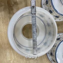 LAMP LIGHT SHADES Vintage Quoizel Abigail Adams Blue Glass GWTW Set Of 3 -NICE