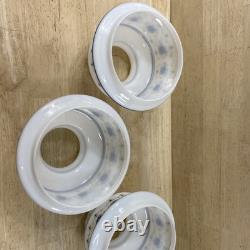 LAMP LIGHT SHADES Vintage Quoizel Abigail Adams Blue Glass GWTW Set Of 3 -NICE