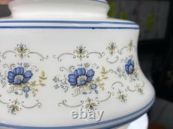 LAMP LIGHT SHADES Vintage Quoizel Abigail Adams Blue Glass GWTW Set Of 3 -NICE