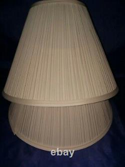 LAMP SHADES 2 Stiffel Vintage Mid Century Moderate Pleated 10H 14W