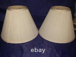 LAMP SHADES 2 Stiffel Vintage Mid Century Moderate Pleated 10H 14W