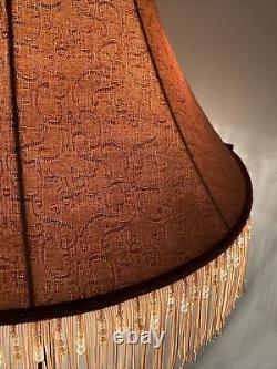 LARGE Vtg Victorian Art Deco Style Boho Floor Table Lamp Shade Bronze Gold 19