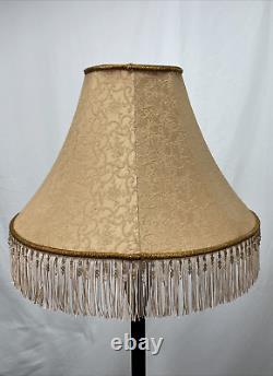 LARGE Vtg Victorian Art Deco Style Boho Floor Table Lamp Shade Bronze Gold 19