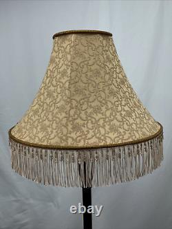 LARGE Vtg Victorian Art Deco Style Boho Floor Table Lamp Shade Bronze Gold 19