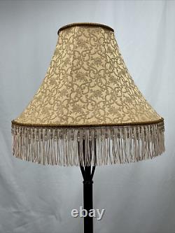 LARGE Vtg Victorian Art Deco Style Boho Floor Table Lamp Shade Bronze Gold 19