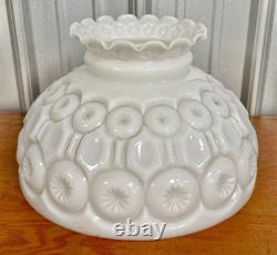 LE SMITH Large MOON & STARS Milk Glass Shade 13 3/4 Antique Lamp Lighting Top