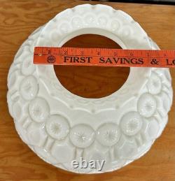 LE SMITH Large MOON & STARS Milk Glass Shade 13 3/4 Antique Lamp Lighting Top