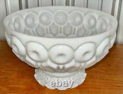 LE SMITH Large MOON & STARS Milk Glass Shade 13 3/4 Antique Lamp Lighting Top