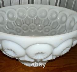 LE SMITH Large MOON & STARS Milk Glass Shade 13 3/4 Antique Lamp Lighting Top