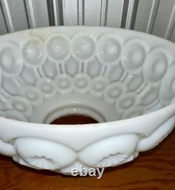 LE SMITH Large MOON & STARS Milk Glass Shade 13 3/4 Antique Lamp Lighting Top