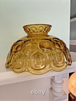 LE Smith Moon & Stars Amber Glass Parlor Lamp Shade Replacement 10