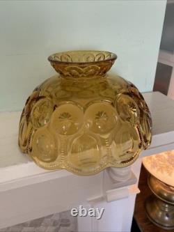 LE Smith Moon & Stars Amber Glass Parlor Lamp Shade Replacement 10