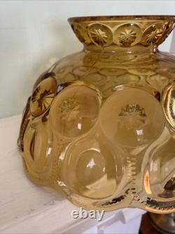 LE Smith Moon & Stars Amber Glass Parlor Lamp Shade Replacement 10