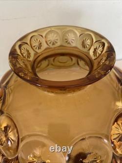 LE Smith Moon & Stars Amber Glass Parlor Lamp Shade Replacement 10