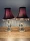 Leviton Art Deco Ball Glass Orb Table Boudoir Lamp Beaded Fringe Shade Set Of 2