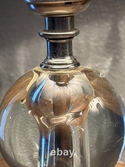 LEVITON Art Deco Ball glass Orb Table Boudoir Lamp Beaded Fringe Shade Set Of 2