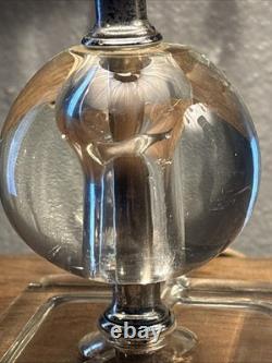 LEVITON Art Deco Ball glass Orb Table Boudoir Lamp Beaded Fringe Shade Set Of 2