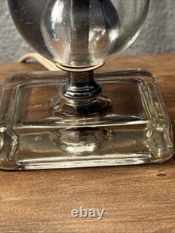 LEVITON Art Deco Ball glass Orb Table Boudoir Lamp Beaded Fringe Shade Set Of 2