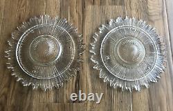 LOT 2 Vintage Glass Ceiling Light Lamp Shade Art Deco 3 Chain Starburst Antique