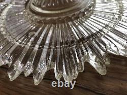 LOT 2 Vintage Glass Ceiling Light Lamp Shade Art Deco 3 Chain Starburst Antique